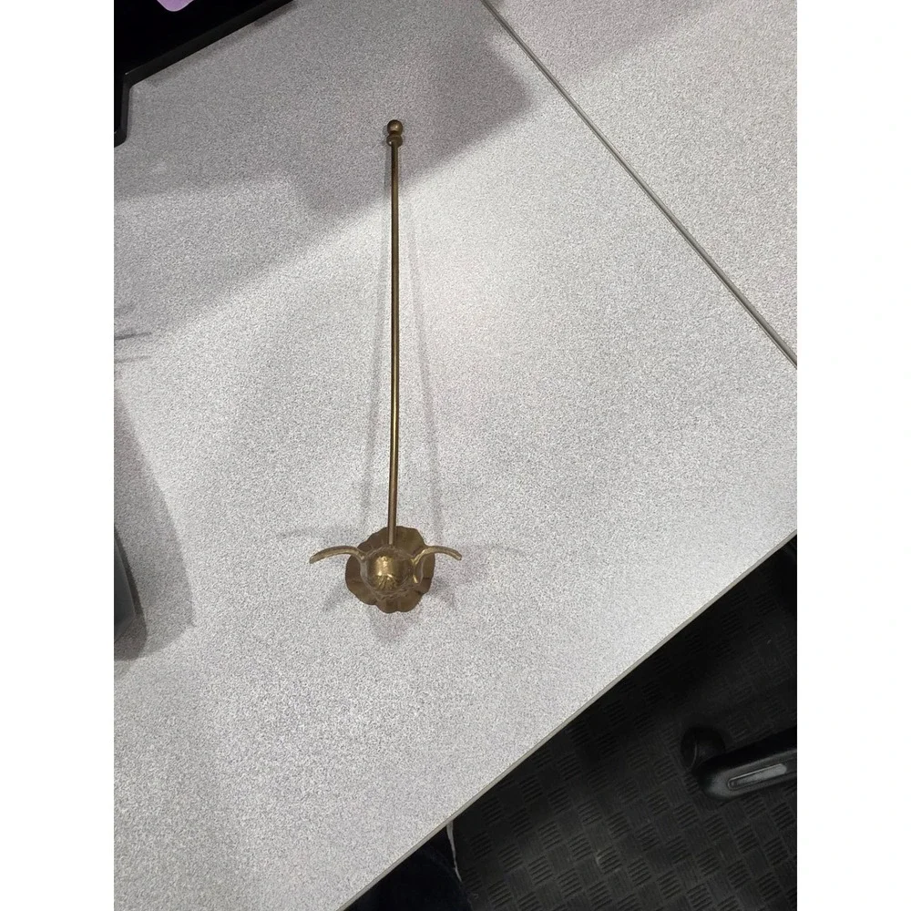 Vintage Brass Angel Candle Snuffer Cherub Handle Long Reach 10.5 Inch Gold Tone